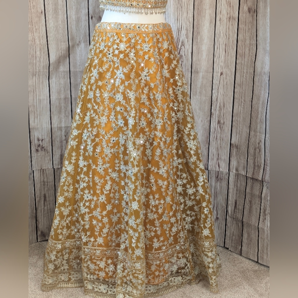 Yellow Embroidered Lehenga - Picture 7 of 16